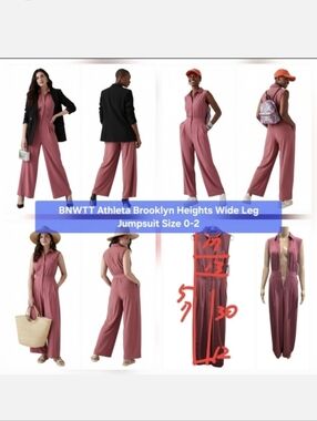 BNWTT Athleta Brooklyn Heights Wide Leg Jumpsuit Size 0-2